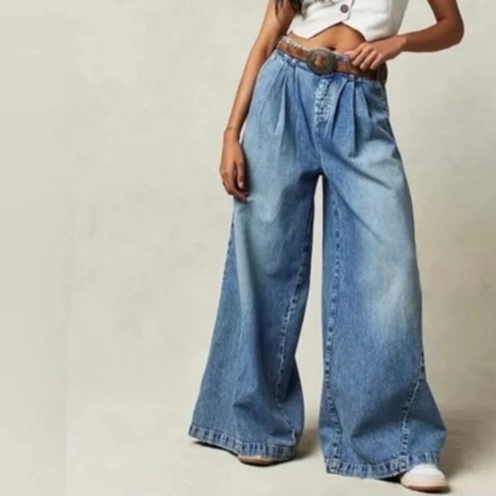 NWOT Free People We The Free Equinox Wide Leg Denim Trouser 25